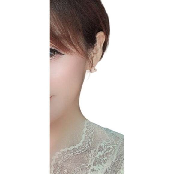 NEW Delicate Dainty Pink Sweet Heart Shaped Precious Gold Stud Earrings A0113 - Picture 5 of 14